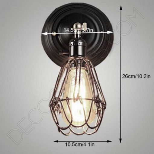 Lámpara Jaula para pared o techo 4 Lámpara Vintage de pared modelo jaula