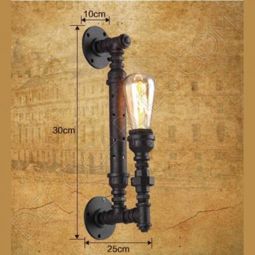 Lámpara de tuberías estilo industrial