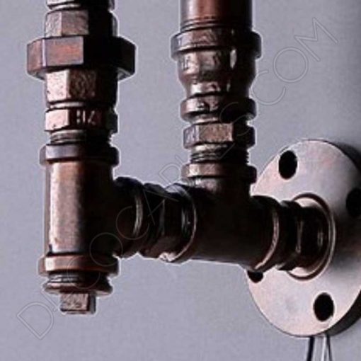 Lámpara de tuberías estilo industrial