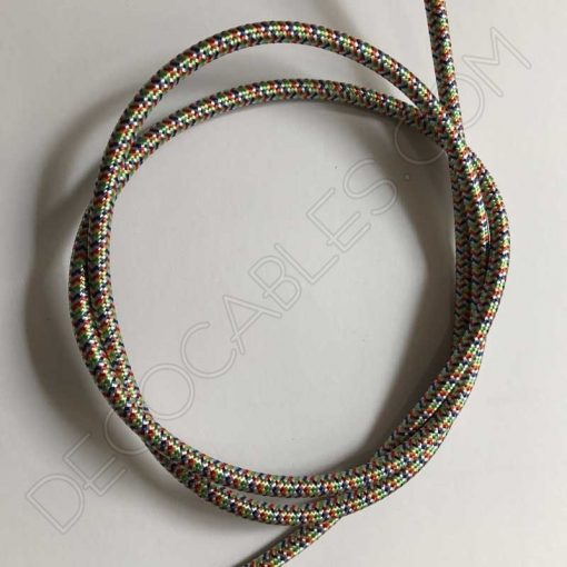 Cable textil eléctrico (Multicolor) 3 Cable eléctrico textil multicolor