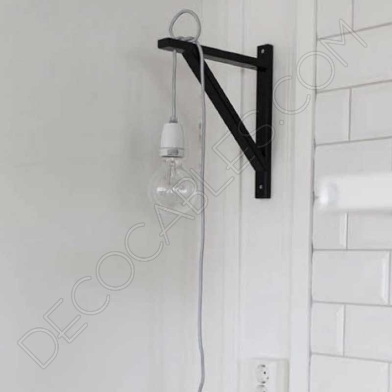 Escuadra de madera para lámparas color negro Escuadra de madera para lámparas color negro