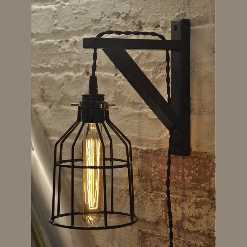 Escuadra de madera para lámparas color negro Escuadra de madera para lámparas color negro