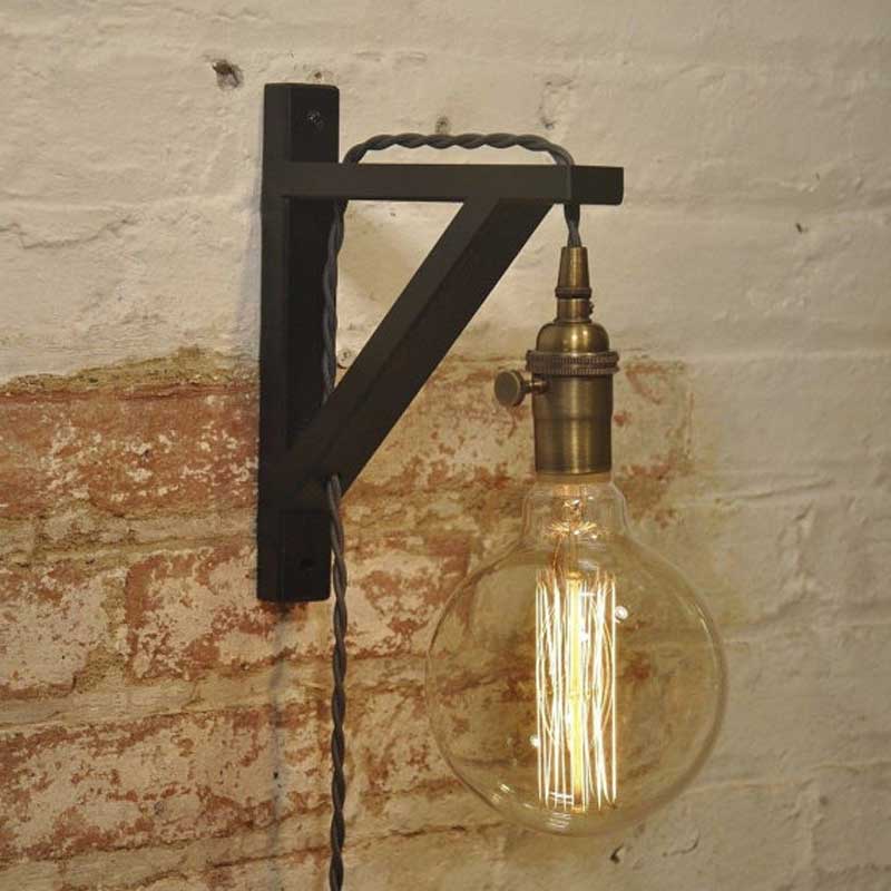 Escuadra de madera para lámparas color negro Escuadra de madera para lámparas color negro