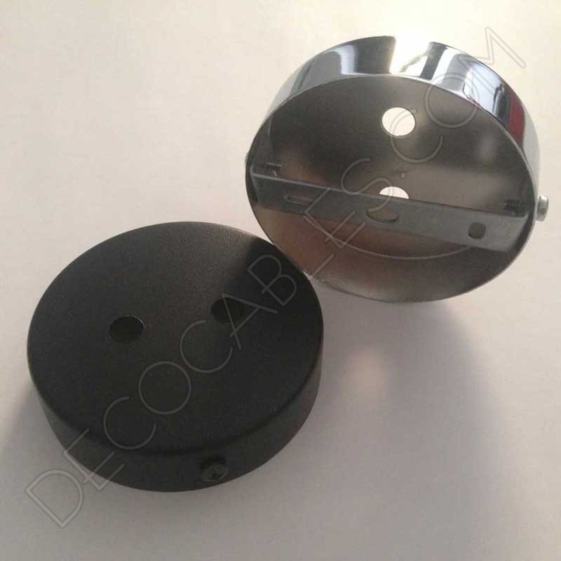 Soporte de techo 2 salidas cromado y negro Soporte de techo 2 salidas cromado y negro