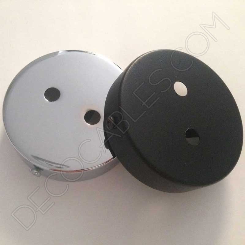 Soporte de techo 2 salidas cromado y negro Soporte de techo 2 salidas cromado y negro