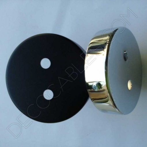 Soporte de techo para lámpara de 2 orificios (varios colores) 8 Soporte de techo 2 salidas cromado y negro