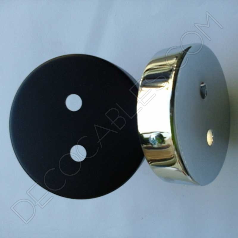 Soporte de techo 2 salidas cromado y negro Soporte de techo 2 salidas cromado y negro