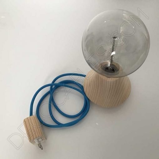 Clavija bipolar macho de madera para lámparas