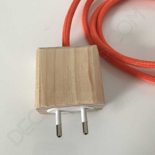 Clavija bipolar macho de madera para lámparas