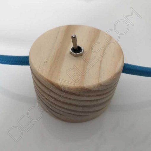 Interruptor de paso de madera 4 Interruptor de paso de madera para lámparas redondo con base plana