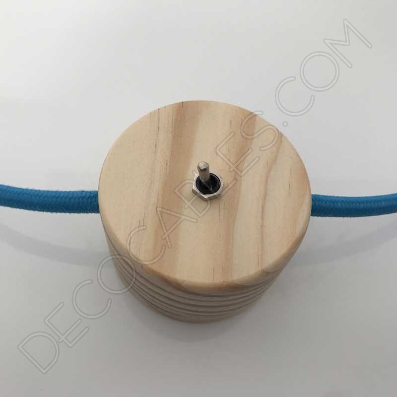 Interruptor de paso de madera para lámparas redondo con base plana Interruptor de paso de madera para lámparas redondo con base plana