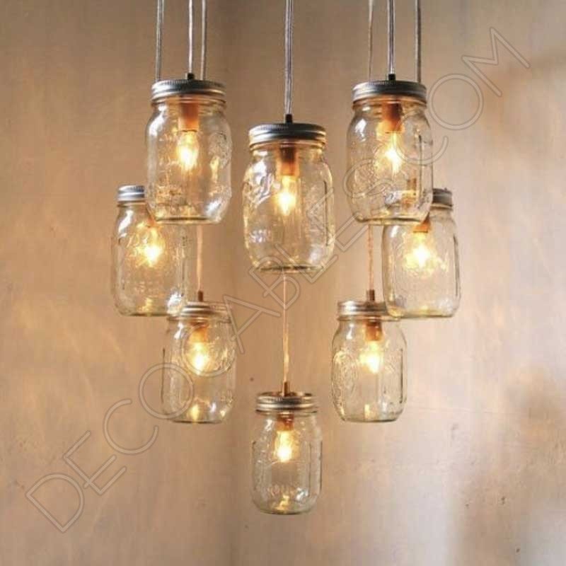 Lampara colgante tarro de cristal Lampara colgante tarro de cristal