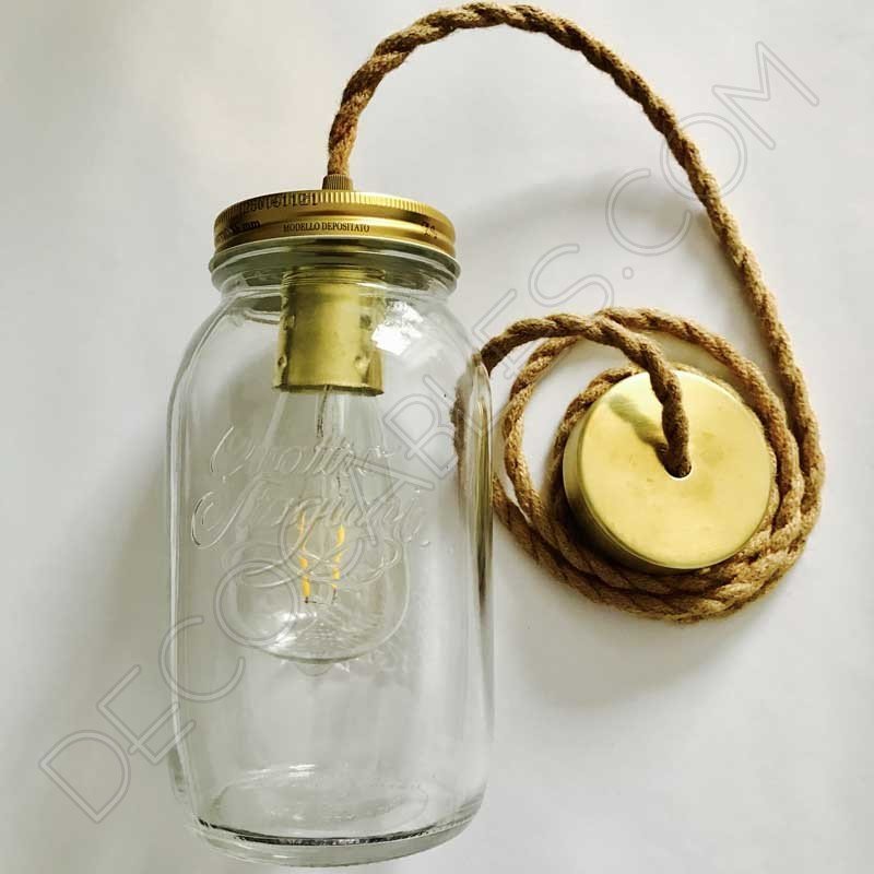 Lampara colgante tarro de cristal Lampara colgante tarro de cristal