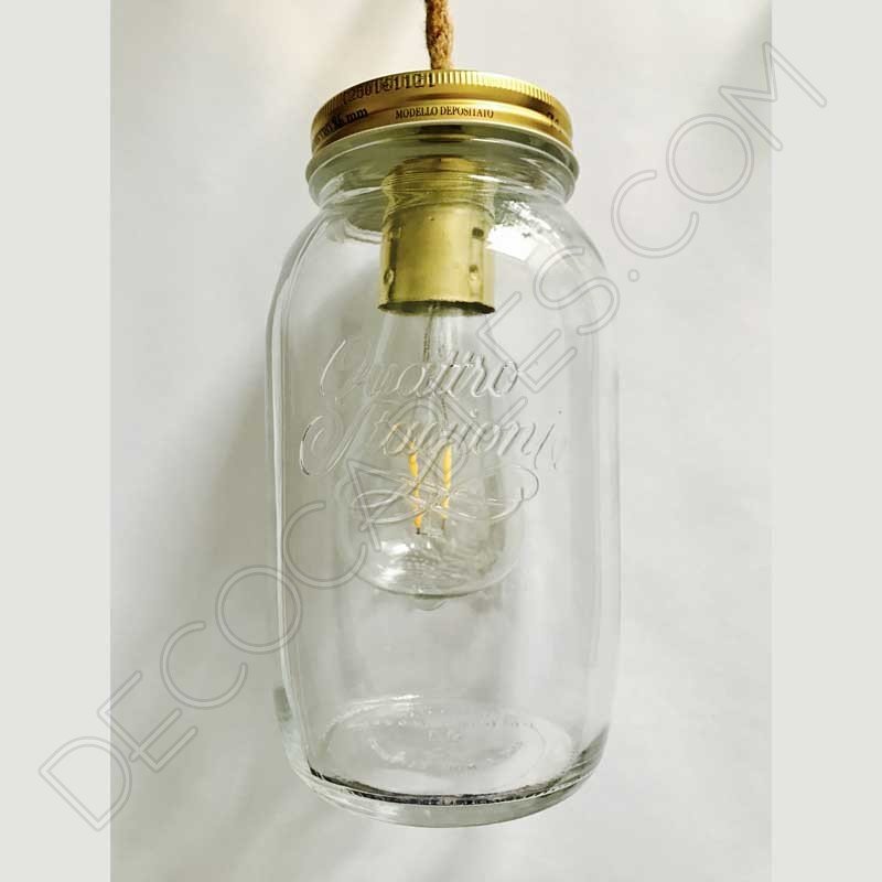 Lampara colgante tarro de cristal Lampara colgante tarro de cristal