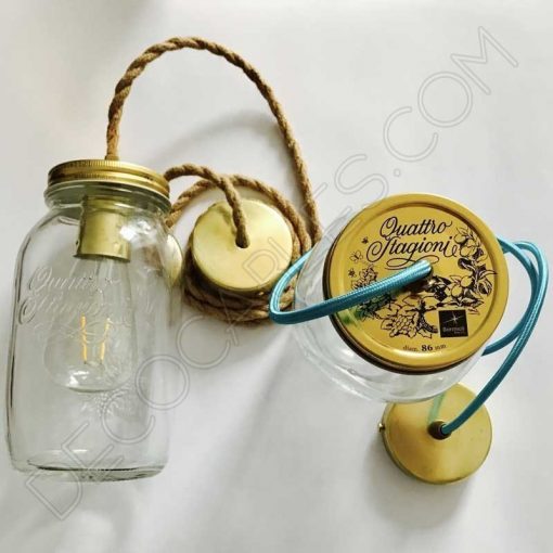 Lampara colgante tarro de cristal