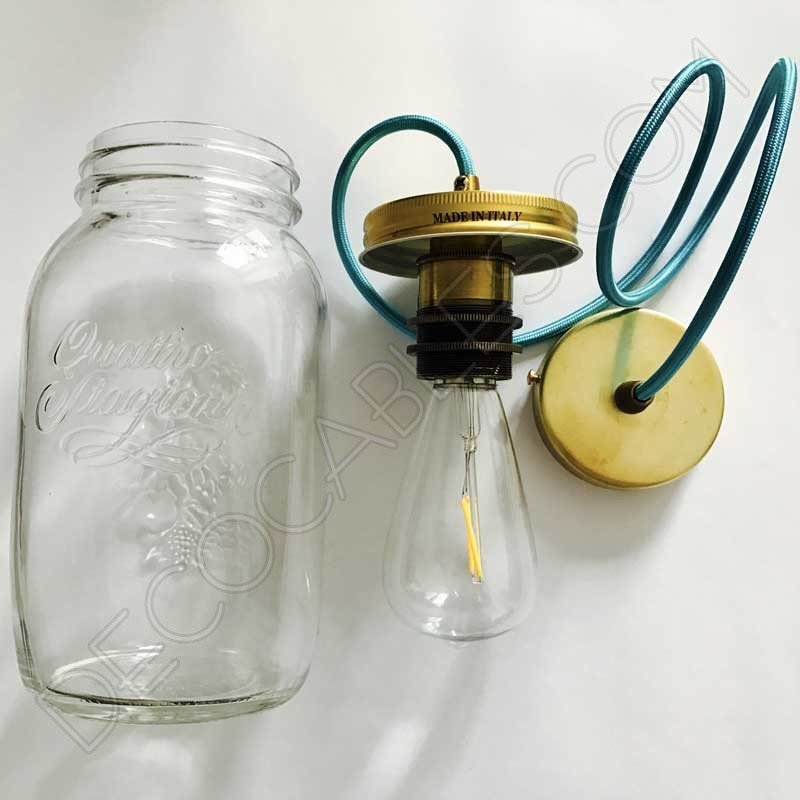 Lampara colgante tarro de cristal Lampara colgante tarro de cristal