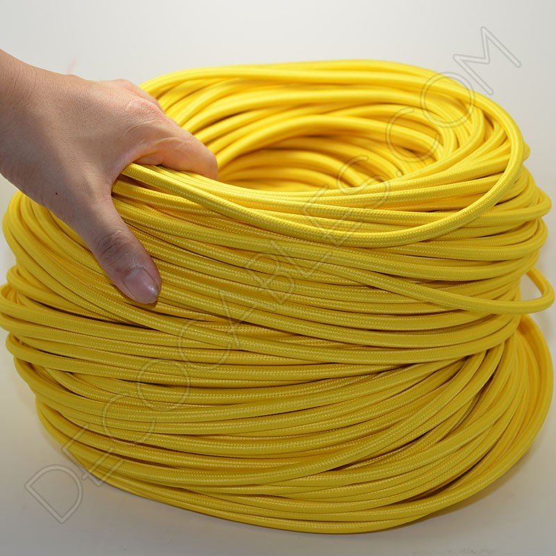 Cable eléctrico de tela amarillo Cable eléctrico de tela amarillo