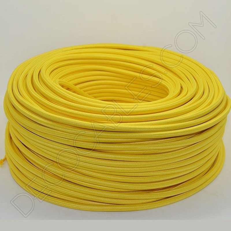 Cable eléctrico de tela amarillo Cable eléctrico de tela amarillo