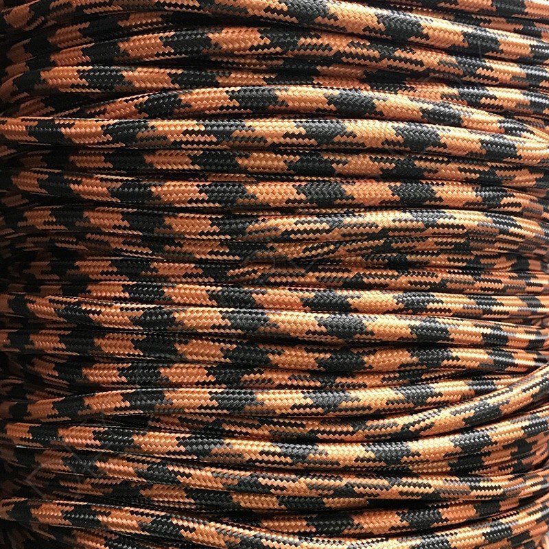Cable-electrico-de-tela-negro-y-naranja-02 Cable textil eléctrico (Vintage negro y cobre) 1