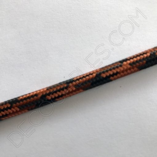 Cable textil eléctrico (Vintage negro y cobre) 4 Cable eléctrico de tela negro y naranja