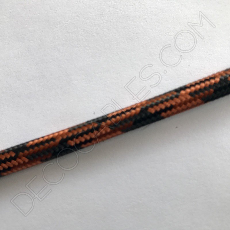 Cable eléctrico de tela negro y naranja Cable eléctrico de tela negro y naranja