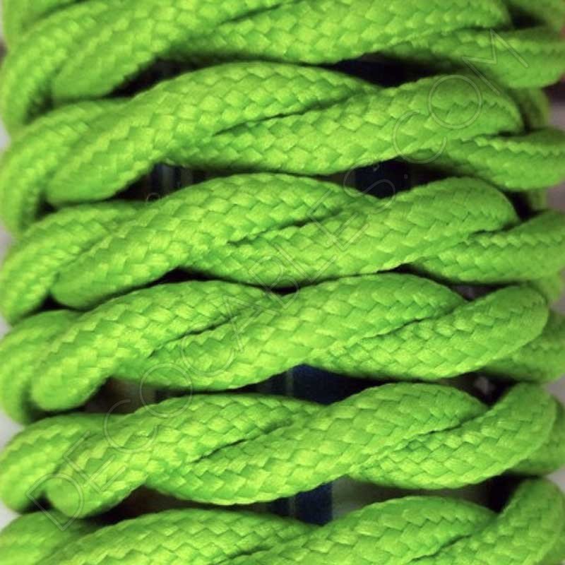 Cable eléctrico trenzado de seda verde lima Cable eléctrico trenzado de seda verde lima