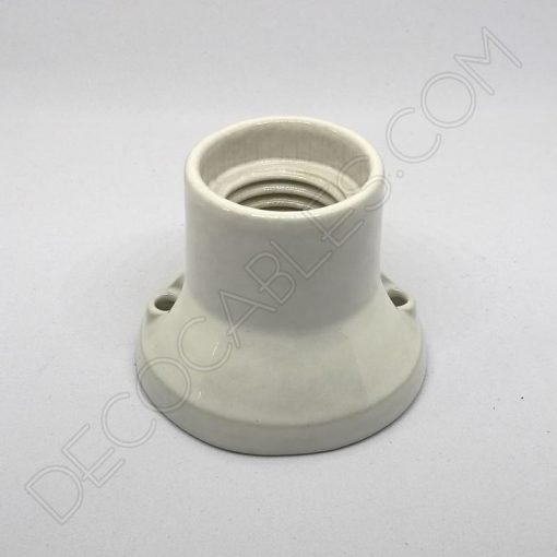 Portalámparas cerámico blanco base zócalo