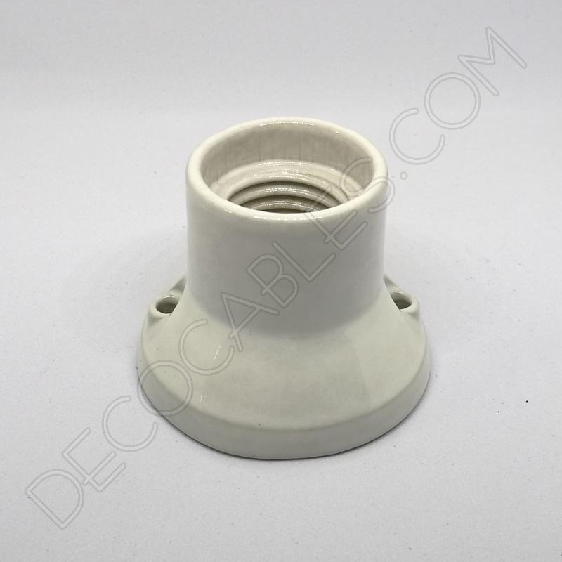 Portalámparas cerámico blanco base zócalo Portalámparas cerámico blanco base zócalo