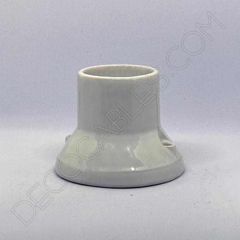 Portalámparas cerámico blanco base zócalo Portalámparas cerámico blanco base zócalo