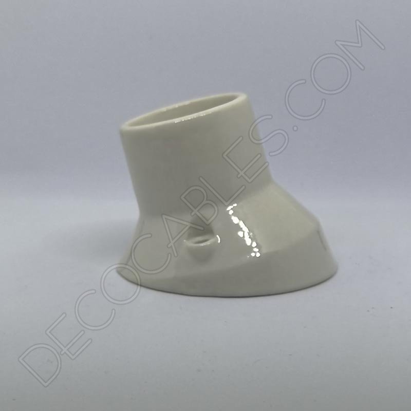 Portalámparas cerámico blanco inclinado zócalo Portalámparas cerámico blanco inclinado zócalo