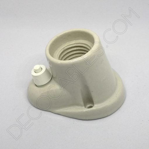 Portalámparas zócalo inclinado de porcelana con interruptor 4 Portalámparas cerámico blanco inclinado zócalo con interruptor
