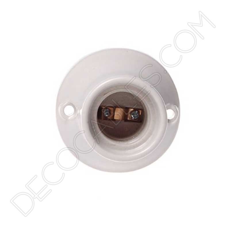 Portalámparas zócalo blanco curvo de porcelana Portalámparas zócalo blanco curvo de porcelana