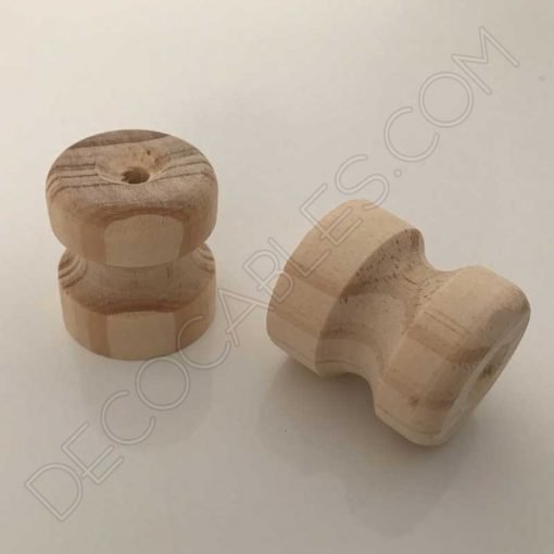 Aislador de madera grande para cable eléctrico 2 Aislador de madera para cable trenzado