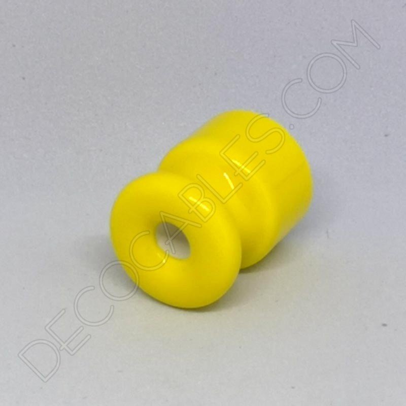 Aislador de porcelana para cable eléctrico trenzado amarillo Aislador de porcelana para cable eléctrico trenzado amarillo