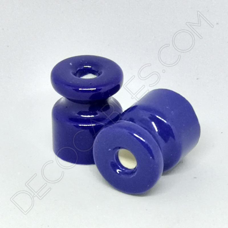 Aislador de porcelana para cable eléctrico trenzado azul Aislador de porcelana para cable eléctrico trenzado azul
