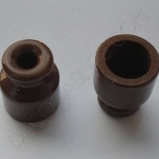 Aisladores de porcelana de colores para cable trenzado 4 Aislador de porcelana marrón