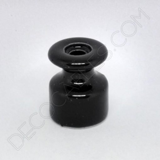 Aisladores de porcelana de colores para cable trenzado 9 Aislador de porcelana para cable eléctrico trenzado negro