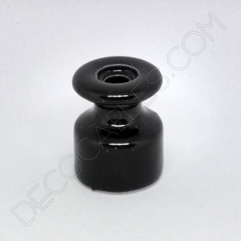 Aislador de porcelana para cable eléctrico trenzado negro Aislador de porcelana para cable eléctrico trenzado negro