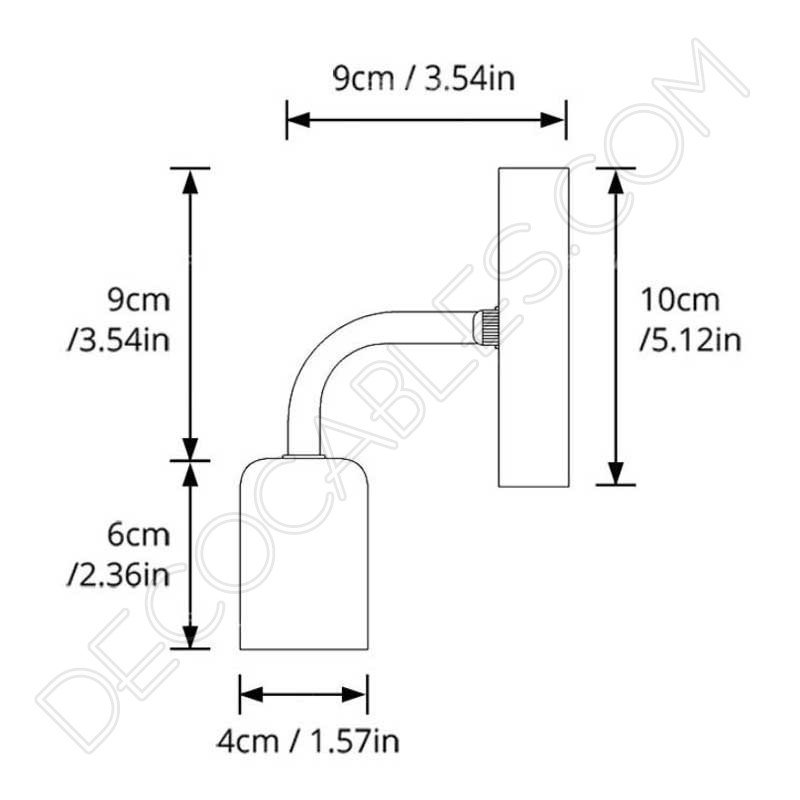 Lámpara aplique de pared en metal y madera Lámpara aplique de pared en metal y madera