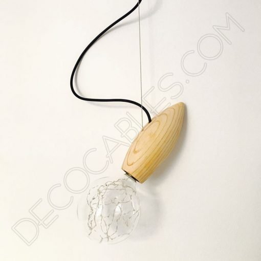 Lámpara colgante de madera modelo abeja