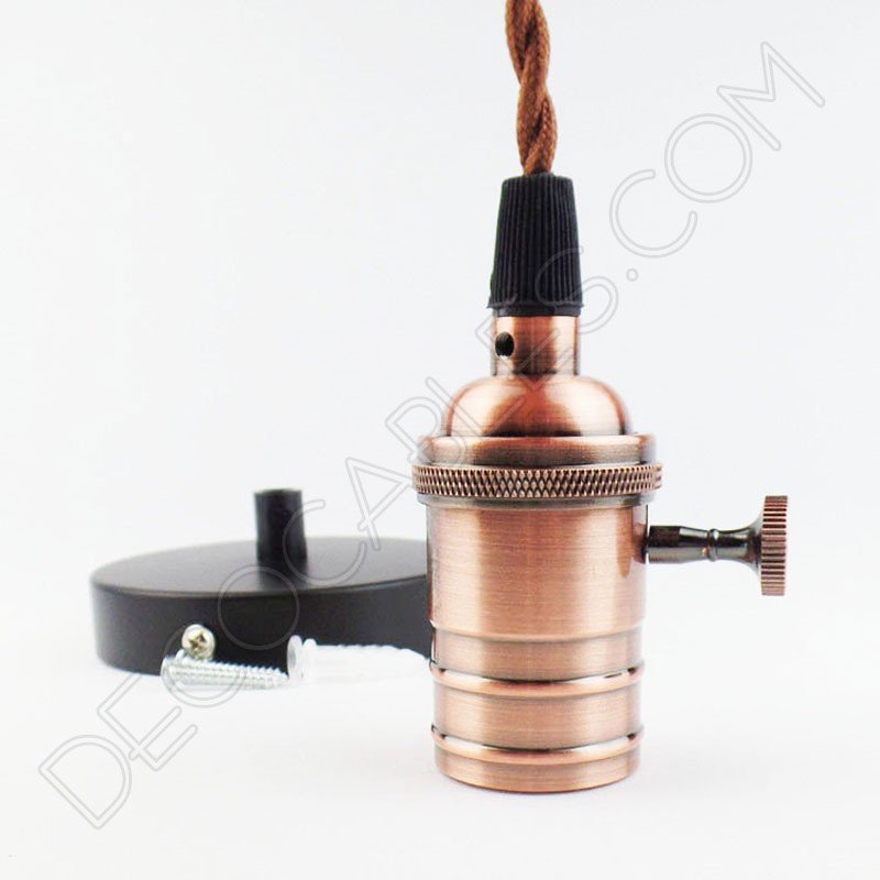Lámpara colgante con portalámpara de perilla cobre viejo Lámpara colgante con portalámpara de perilla cobre viejo