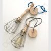 Lámpara Colgante de Madera con Jaula metálica 5 Lámpara colgante de madera con jaula metálica