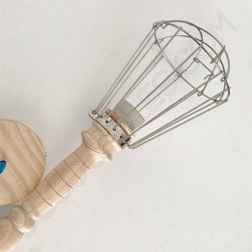 Lámpara Colgante de Madera con Jaula metálica 7 Lámpara colgante de madera con jaula metálica