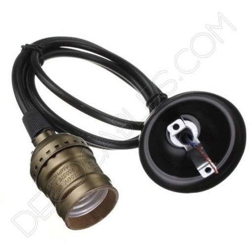 Lámpara Colgante Retro con portalámparas de latón 5 Lámpara colgante Retro de latón color anticuario