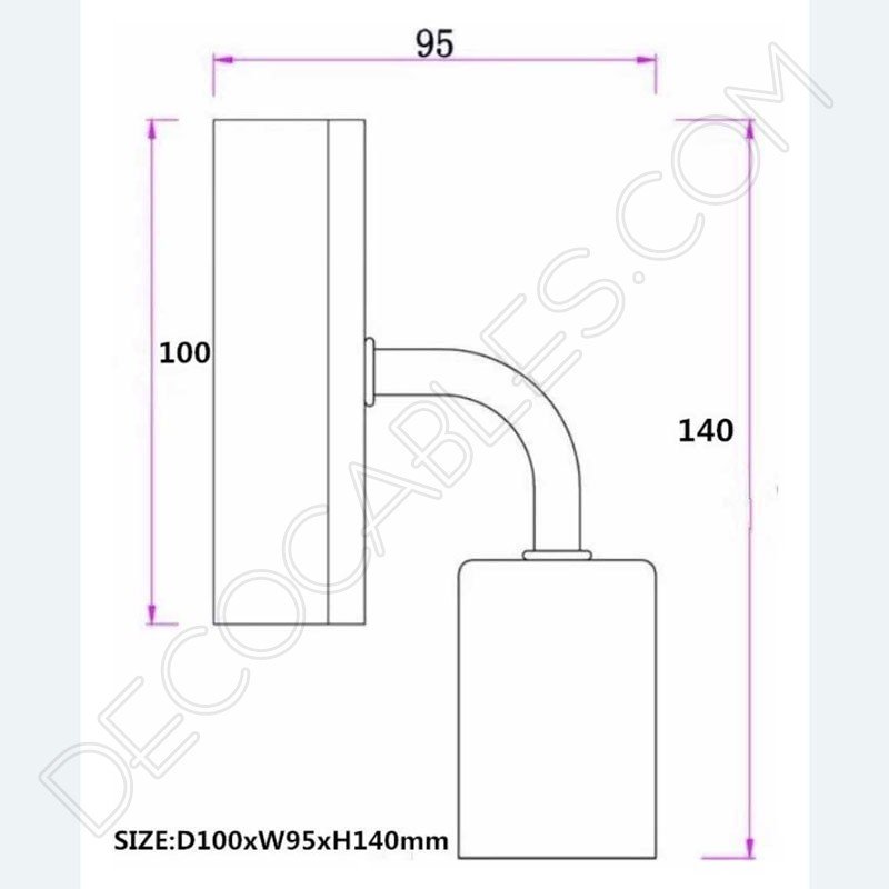 Lámpara aplique de pared de metal y madera Lámpara aplique de pared de metal y madera