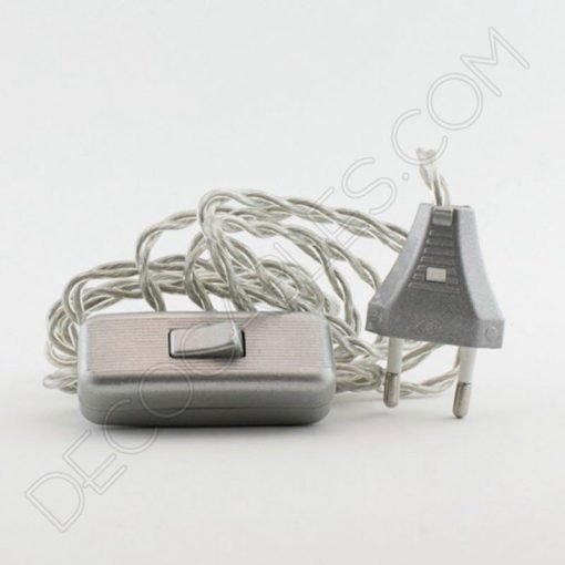 Cable trenzado con interruptor para lámparas (varios colores) 8 Pack clavija e interruptor para lámparas transparente