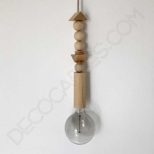 Huevo de madera para cables y lámparas colgantes 4 Piezas de madera para cables