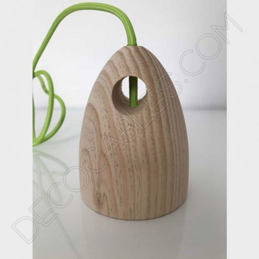 Lámpara colgante de madera modelo campana