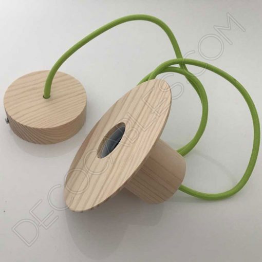 Lámpara colgante de madera modelo sombrero