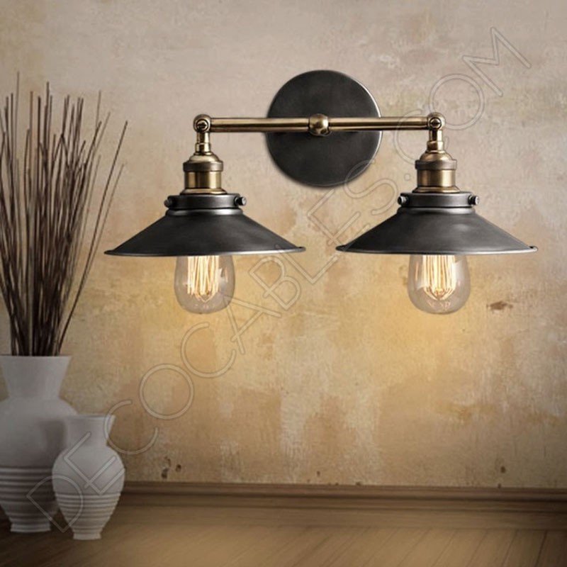 Lámpara Aplique de pared dos brazos vintage Lámpara Aplique de pared dos brazos vintage